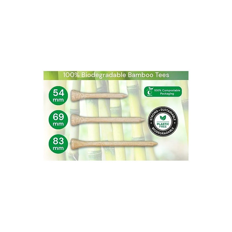 LONGRIDGE Bamboo Tees 83 mm Natural (Pack of 30)