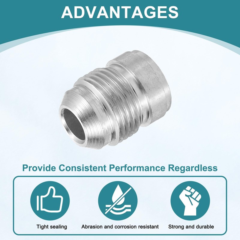 sourcing map 2Pcs Male 10AN Weld on Bung Fitting, Aluminum