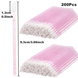 200 PCS Lip Brushes Lip Wand Makeup Lipstick Brush (Crystal Pink)