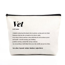 Vet Tech Makeup Bag - Inspirational Gifts for Women Veterinarian, Veterinary Technician & Friends - Graduation, Birthday & Christmas