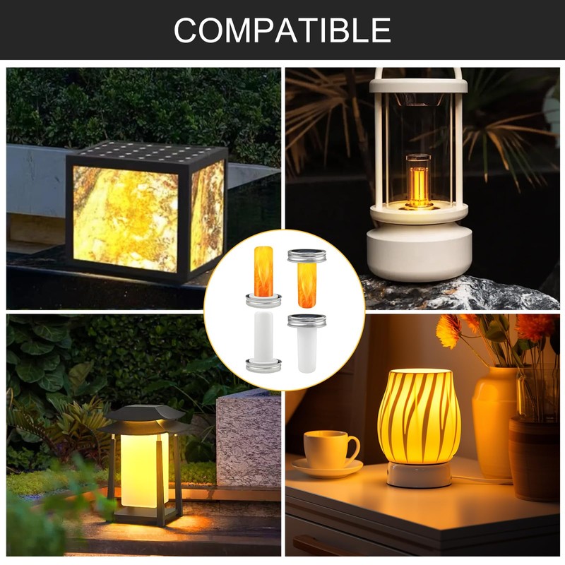Solar Lights Replacement Top - 4PCS Diameter Solar Flame Light