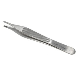 ADSON Forceps Tissue 1X2 Teeth ADSON Brown Forceps ADSON Dressing Forceps 4.75" Wide Handle Ridged Grip, Stainless Steel (Adson Brown - STR)