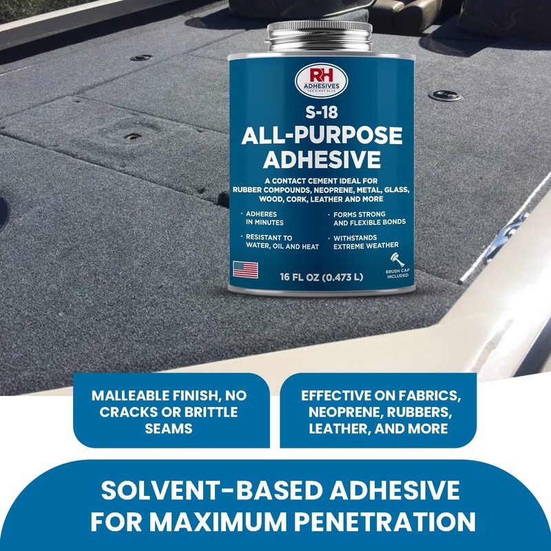 S-18 All-Purpose Adhesive, 16 oz. can - Multi-Purpose, Rubber, Metal,