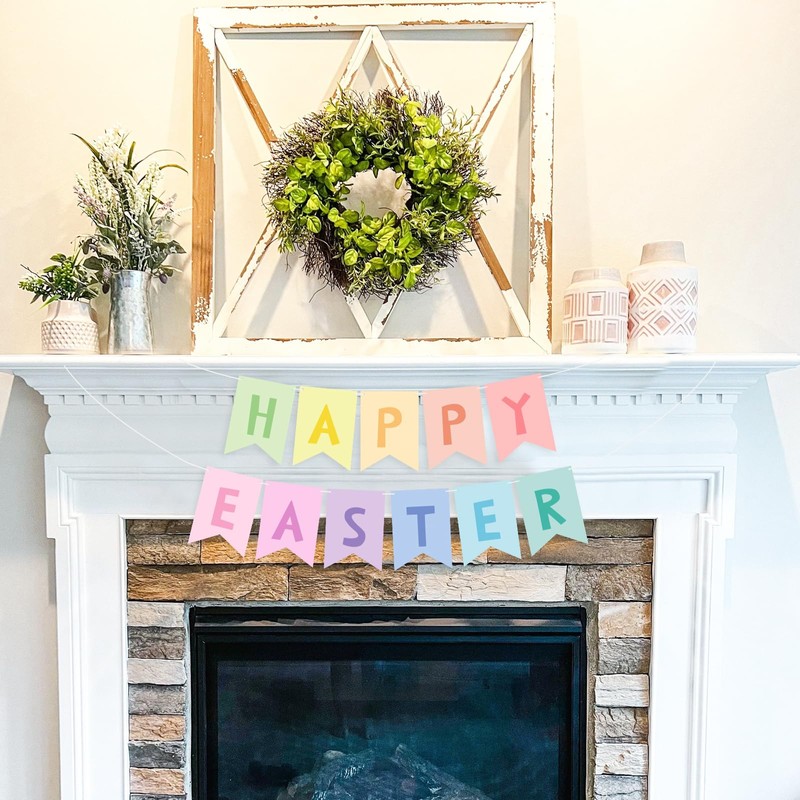Happy Easter Banner Colourful Easter Garland Easter Bunting Garland Easter