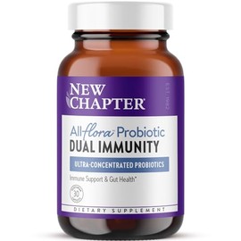 New Chapter New Chapter All-Flora? Probiotic Dual Immunity, Clinical-Strength Ingredients - Highly Concentrated Probiotics for Active Immune Support & Gut Health + Immune-Boosting Fermented Postbiotics, 30 ct