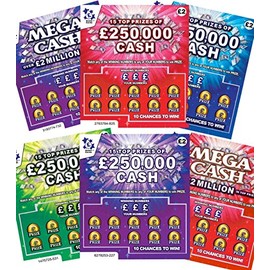 That's Amazing 6 X Fake Joke Winning Scratchcards Lottery Ticket Scratch Cards - All appear to win from £50,000 to £250,000 (Multi Pack A)
