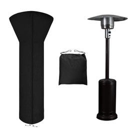 Easy-Going Patio Heater Cover with Zipper and Storage Bag, Waterproof Outdoor Heater Cover Dustproof, UV-Resisant, Wind-Resistant (89" H x 33" D x 19" B, Black)