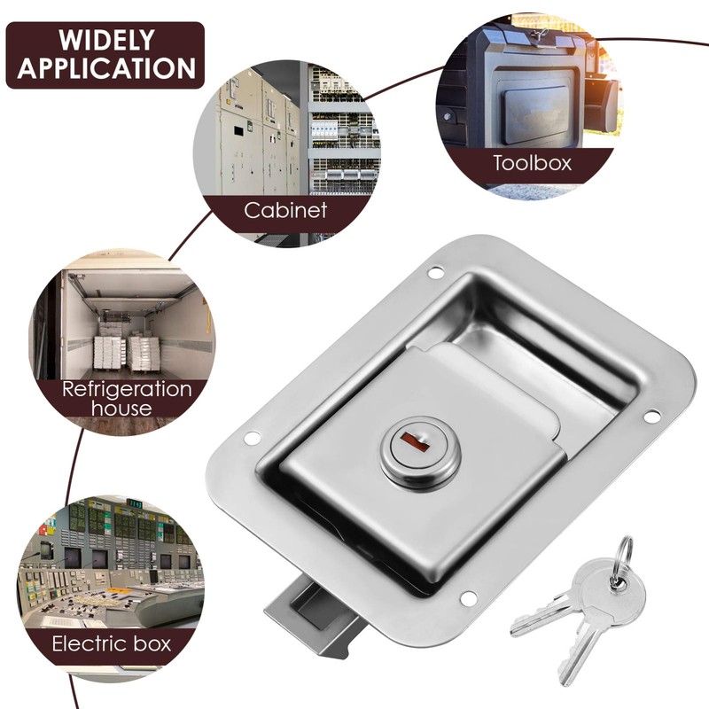 Stainless Steel Paddle Handle Toolbox Lock Paddle Latch Flush Mount