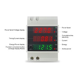 Ketotek AC 80-300V 100A AC Meter Calibrated KWh Meter Power Meter Voltmeter Ammeter Intermediate Meter Current DIN Rail