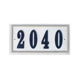 Qualarc RIG-4915 Ridgestone Rectangle Crushed Stone Address Plaque, Slate