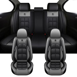Xiangta Hot Selling High Quality Full Set Universal Fashion Auto Car Seat Cushion for Sedan Cars SUV Trucks Seat CoversSize: Universal Size, Color: Black & Gray