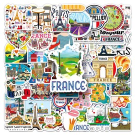 France Stickers 50 Pieces Paris City Stickers Scrapbooking Stickers Waterproof French Paris Eiffel Tower Stickers Decoupage Albums Travel Notebooks