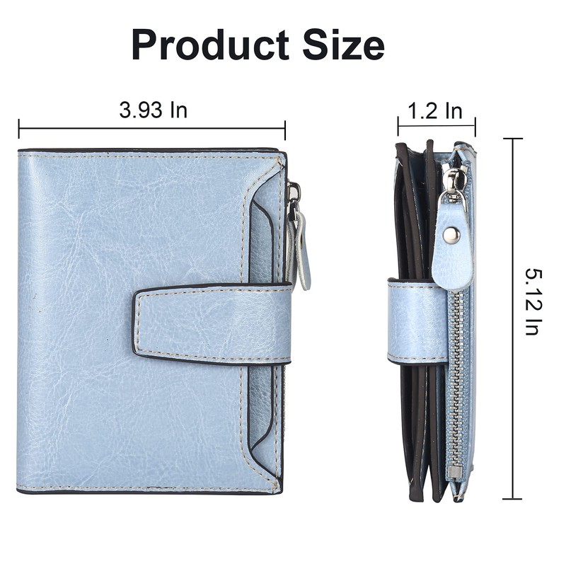 Lavemi Small Compact Women Wallet RFID Blocking Genuine Leather Bifold