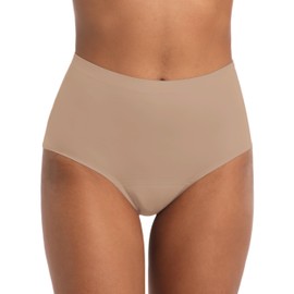 IRISMORII Incontinence Protective Underwear for Women Washable Leak Proof Comfort Bladder Leak Panties 56 ml Absorbency Brief Seamless 1 Pack (Brown, L)