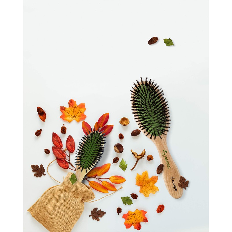 Casalfe Wooden Oval Boar Bristle Hair Brush