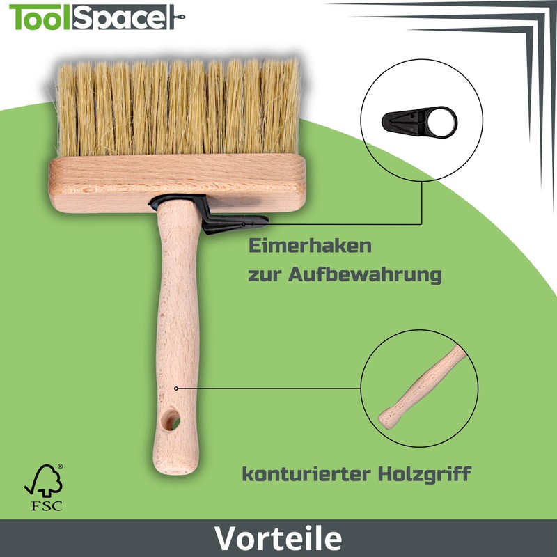 ToolSpace 2 x Surface Brush 140 mm, Ceiling Brush, Wallpaper