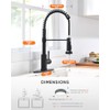 Black Kitchen Faucet with Pull Out Sprayer Stainless Steel Single
