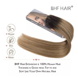 BHF HAIR Extensiones Cabello Natural Marrón Oscuro A Marrón 14in 70gr
