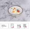 BonNoces 6-inch Small Porcelain Appetizer Plates, White with Black Edges