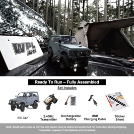 WPL Japan RC Crawler 1/10 Suzuki Jimny (JA11) - 4WD Outdoor Rock Crawler with Battery, Remote Control, Compliant Mark, Olive
