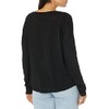 Splendid Women Long Sleeve Crew, Black, Medium