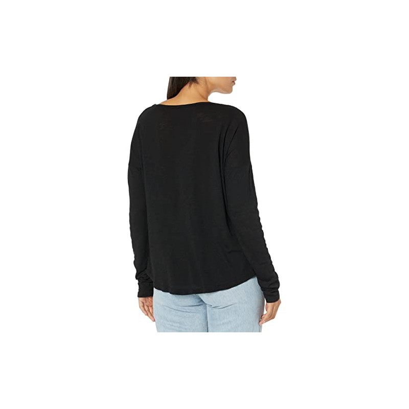Splendid Women Long Sleeve Crew, Black, Medium