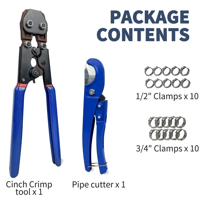 Sutekus PEX Cinch Tool Set For 3/8" to 1" Clamps