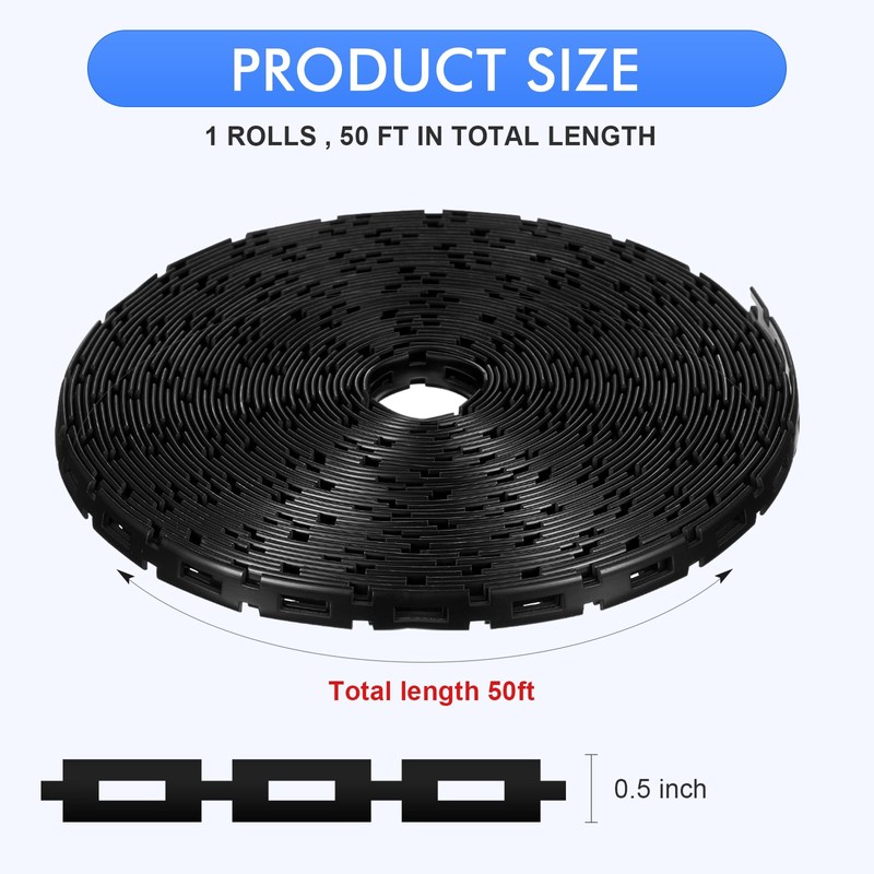 Wesiti 50 ft Plastic Chain Lock Tree Tie 1/2 Inch