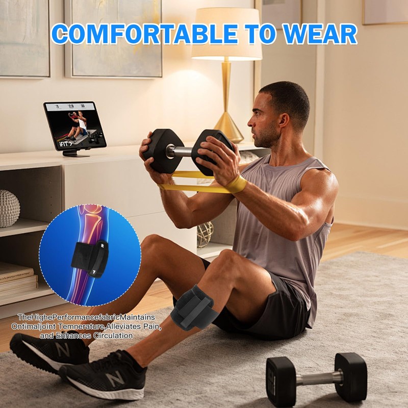 Bcuuozeeing Knee Bandage (Black-1 Piece)