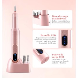 Drill para Uñas Profesional,20000RPM Taladros Eléctricos para Uñas Multifuncional,Kit Pulidora para Uñas de 3 Velocidades con 12 Cabezales de Lijado y 36 Bandas de Lijado para Manicura y Pedicura