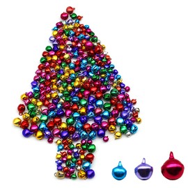 Dylan-EU Pack of 500 Colourful Bells Small Bells for Crafts Jingle Bells Mini Bell Christmas Decoration DIY Jewellery 10 mm / 8 mm / 6 mm