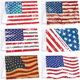 Treasure Cove Veterans Day Greeting Cards with Envelopes Patriotic Note Cards American Flag Election Campaign Supplies to Encourage Voting 24Pack