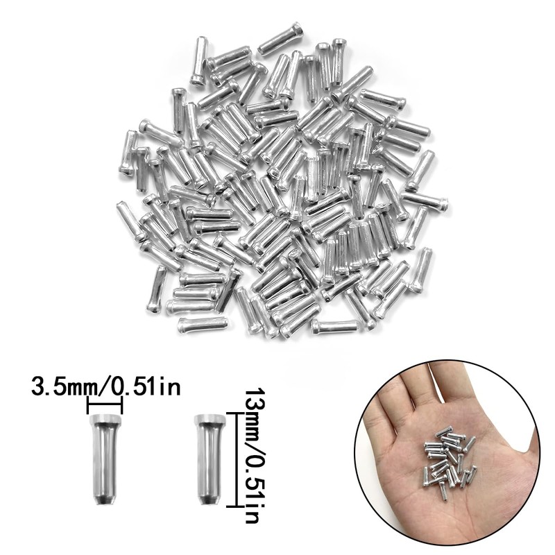 WELANE Cable End Crimps, 100 PCS Bike Brake Cable Caps