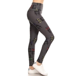 Leggings Depot High Waisted Checkered & Animal Print Leggings for Women-5" Yoga-R718, Hipster Frenchie, Plus Size