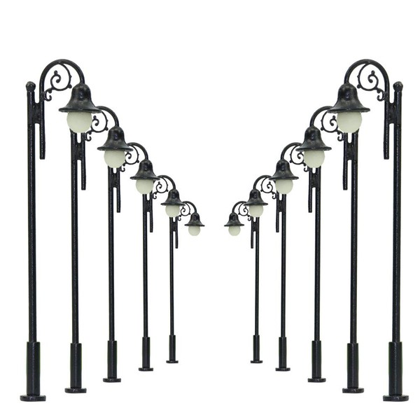 LYM39 10pcs Model Railway Train Lamp Post 6.8cm or 2.68inch