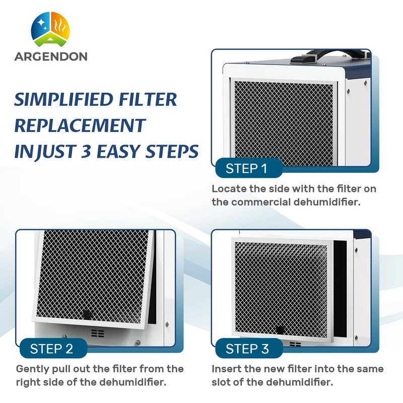 Argendon Filter Replacement, MERV-1 Filter Replacement Set for Crawl Space