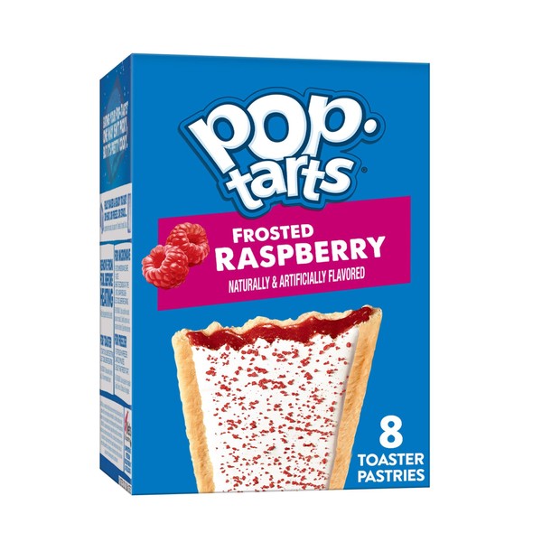 Pop-Tarts Toaster Pastries, Breakfast Foods, Kids Snacks, Frosted Raspberry, 13.5oz Box (8 Pop-Tarts)