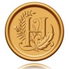 Pack of 50 wax seal stickers, gold letter H