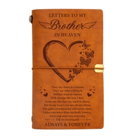 Vetbuosa Letter to Brother in Heaven Leather Journal,Memorial Gifts,Sympathy Gifts for Loss of Brother,Bereavement Gifts for Loss of Brother,Remembrance Funeral Condolence Gifts for Loss of Brother