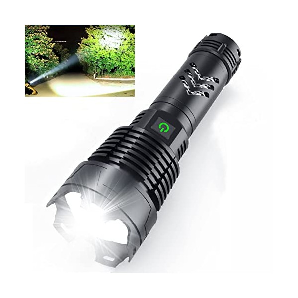 Rechargeable Led Flashlight 120000 High Lumens, Brightest Powerful Handheld Flashlight,Xhp160.2 Zoomable IPX5 Waterproof Super Bright Flashlight with 5 Modes