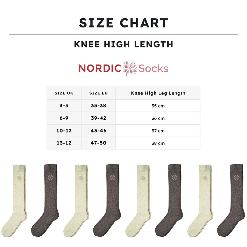 NORDIC Socks 2 Pairs - Premium 70% Merino Wool, Thermal