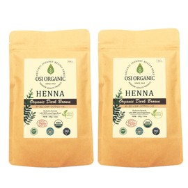 OSI ORGANIC 💎لالال الا Halal Henna HALAL HENNA Instruction Manual Included (Organic Dark Brown) 100 Grams (x2)