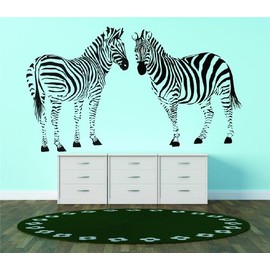 PRESCHOOL MURAL 2 Zebra's Zoo Circus Animal Kids Boys Girls Childrens Bedroom Living Room Picture Art Graphic Design Image Mural Size : 20 Inches X 30 Inches - Vinyl Wall Sticker - 22 Colors Available