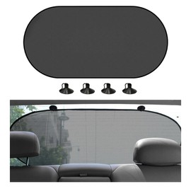 povtii Car Window Shade, 19"×39" Rear Window Sunshade Protector with Suction Cups, Foldable Sunlight Shield Blocks Sun, Glare and UV Rays, Universal Car Accessories