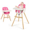 HONEY JOY Baby High Chair, 3 in 1 Convertible Wooden