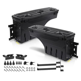 LQI Truck Bed Storage Tool Boxs Left and Right Side Compatible with Dodge Ram 1500 2019-2021 Pair Black