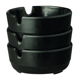 APS 576 "CASUAL" Set of 3 Black Melamine Ashtrays Diameter 8 x 3 cm