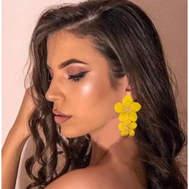 Pink Flower Dangle Earrings for Women Cute Pearl Leaf Sakura Leaf Earrings Fairy Statement Summer Refreshing Seaside Idyllic Holiday Earrings… (style 16)