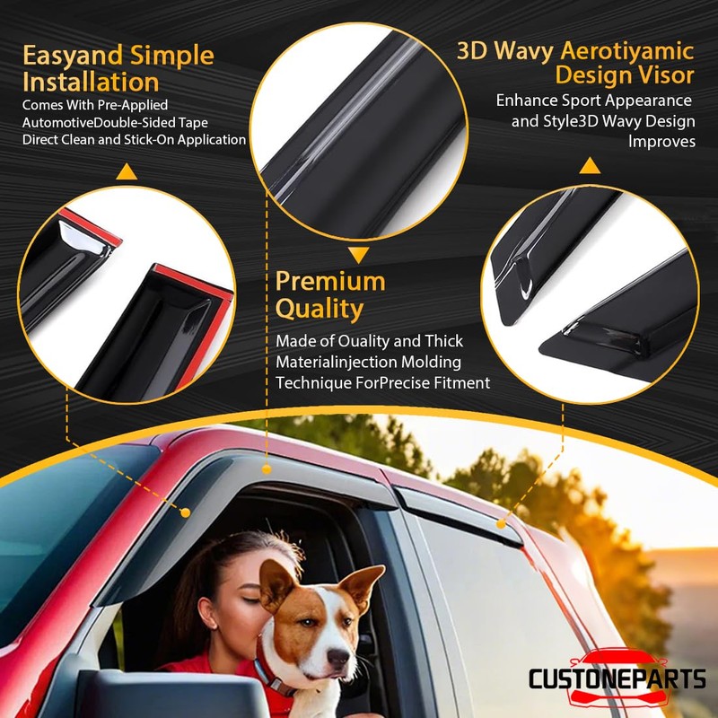 Window Visors Shade Sun Rain Guards FIT 2014-2020 Nissan Rogue