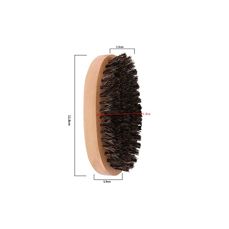 Cepillo Barba Cerdas Naturales Jabalí, Mango Madera Estilo Militar Portátil